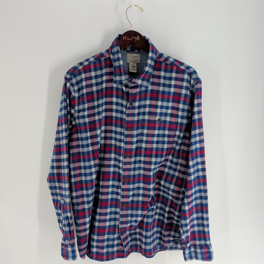 L.L.Bean Scotch Plaid Outdoor Traditional Fit Button Up Shirt Multicolor Size L